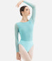 Long Sleeve Dance Leotard with Classic Boatneck, Modern Mesh - TARA