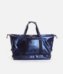 Blue Tendu Yoga Mat Bag T1097 with a metallic finish, contrast webbing and white Tendu logo.