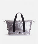 Silver Tendu Yoga Mat Bag T1097 with black handles, a front zip pocket and separate lower compartment.