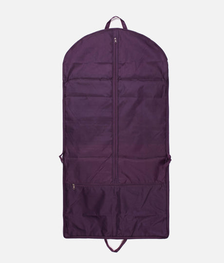 Tendu T1027 dance garment carrier unfolded, showing its central garment zip, lower zipped pocket and carry handles.