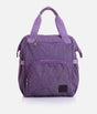 Front and back views of the Tendu Smart Bag T1062 in Lavender, showing zip pockets, carry handles and backpack straps.