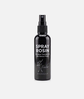 Front of a black Tendu Spray Rosin bottle with its pump nozzle exposed and white traction label on a light background.
