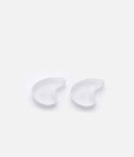 Pair of translucent Tendu Medium Straight Toe Spacers showing their rounded outline and solid gel design.