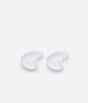 Pair of translucent Tendu Medium Straight Toe Spacers showing their rounded outline and solid gel design.