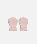 Pair of pale suede Tendu pointe shoe tips laid side by side, showing rounded platform sections, narrower lower tabs and printed Tendu logos.