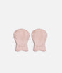 Pair of pale suede Tendu pointe shoe tips laid side by side, showing rounded platform sections, narrower lower tabs and printed Tendu logos.