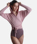 Hooded Wrap Sweater, Ultra Soft Ballet Warm-Up Top for Dancers - THEODORA