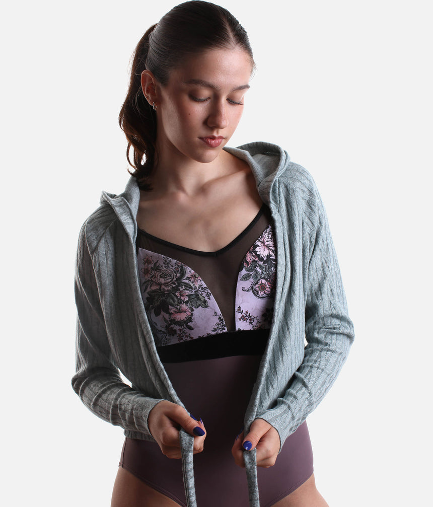 Hooded Wrap Sweater, Ultra Soft Ballet Warm-Up Top for Dancers - THEODORA