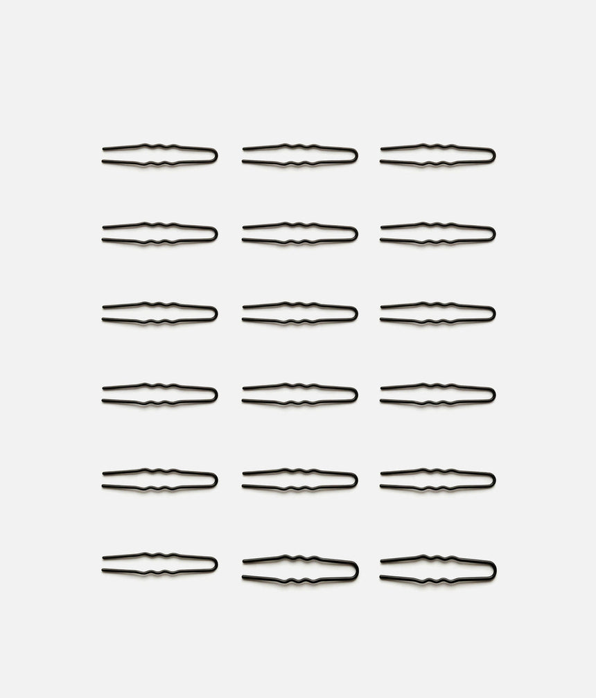 Black Waved U-Pins for Ballet Buns, 24 Pack - TH042