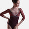 Luxe Low Back Leotard with Floral Tulle Overlay, Classy Collection - THALIA CL