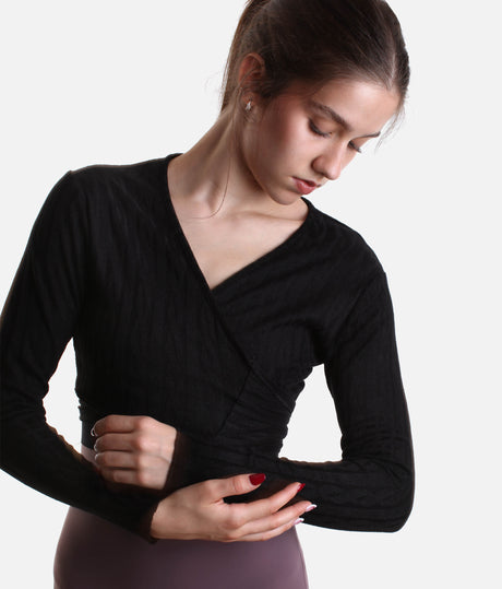 Thea Ballet Wrap Sweater, Ultra Soft Dance Warm-Up Top - DA5030
