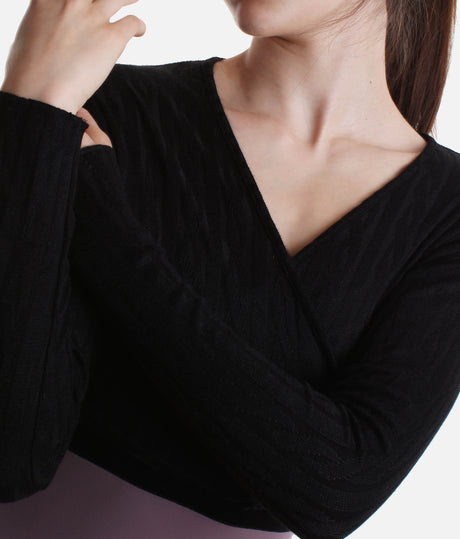 Thea Ballet Wrap Sweater, Ultra Soft Dance Warm-Up Top - DA5030