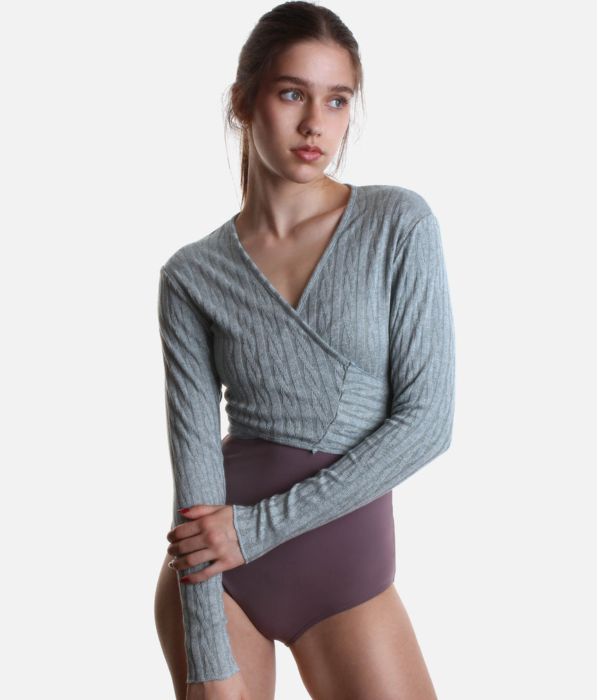 Thea Ballet Wrap Sweater, Ultra Soft Dance Warm-Up Top - DA5030