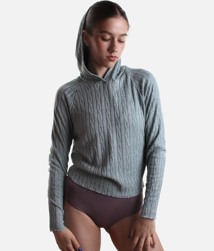 Hooded Sweater for Dancers, Soft Knit Dancewear Essential - THOMASINA