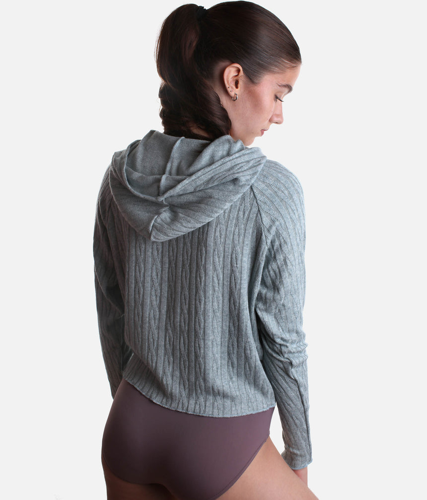 Hooded Sweater for Dancers, Soft Knit Dancewear Essential - THOMASINA
