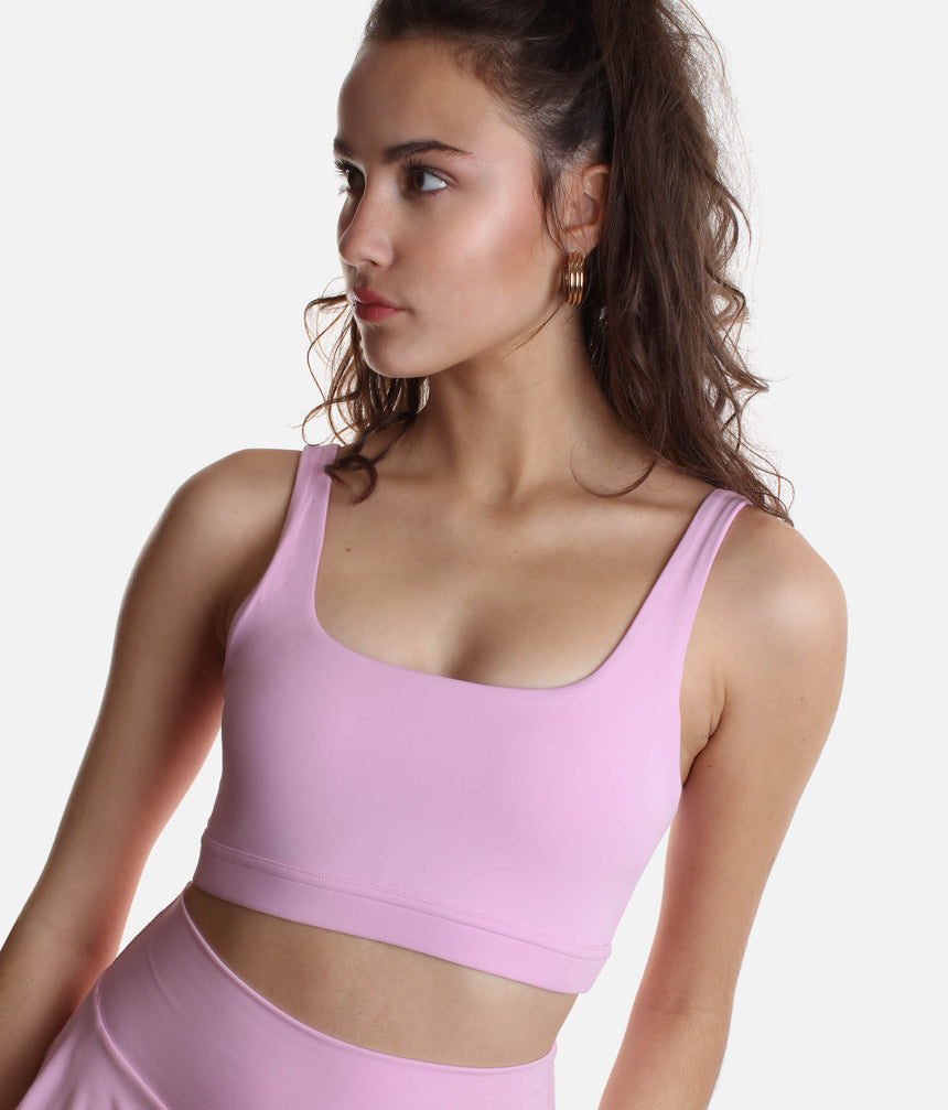 Bubblegum Pink Tone Bra with Removable Padding & Low-Back Design