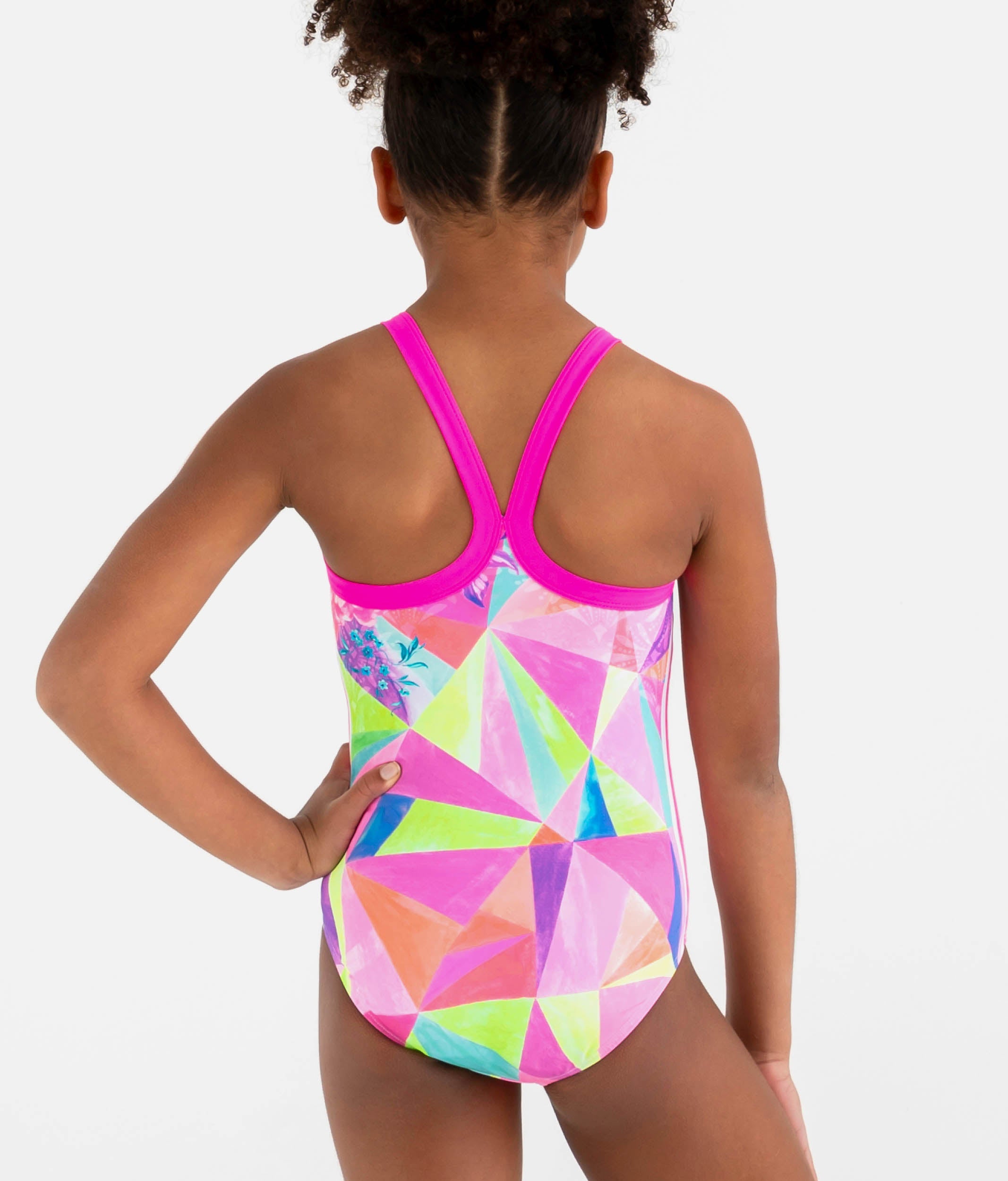 Girls Sporty High Neckline Gymnastics Leotard - TOUCH OF RIO