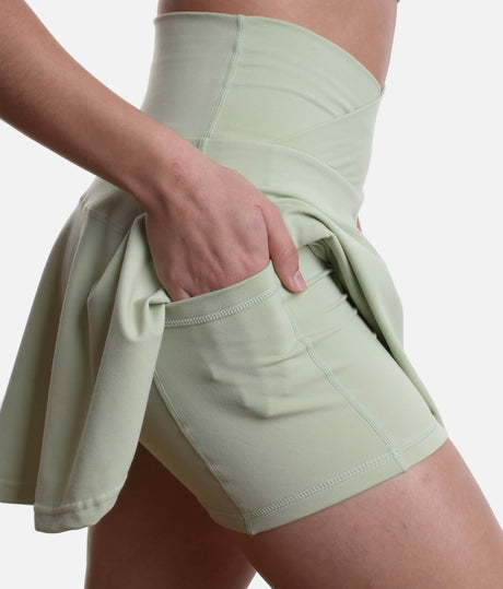 Crisscross Hourglass Twirl Skort in Pistachio: A Refreshing Twist on Activewear