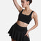 Versatile Black Twirl Skort – Flowy Design with Hidden Side Pockets