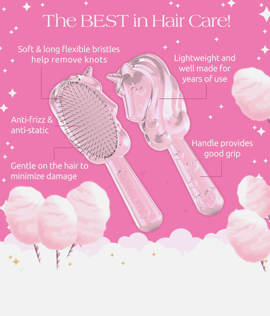 Unicorn Hair Detangler Brush For Kids, No-Tangle, Pain-Free Wet & Dry Hair