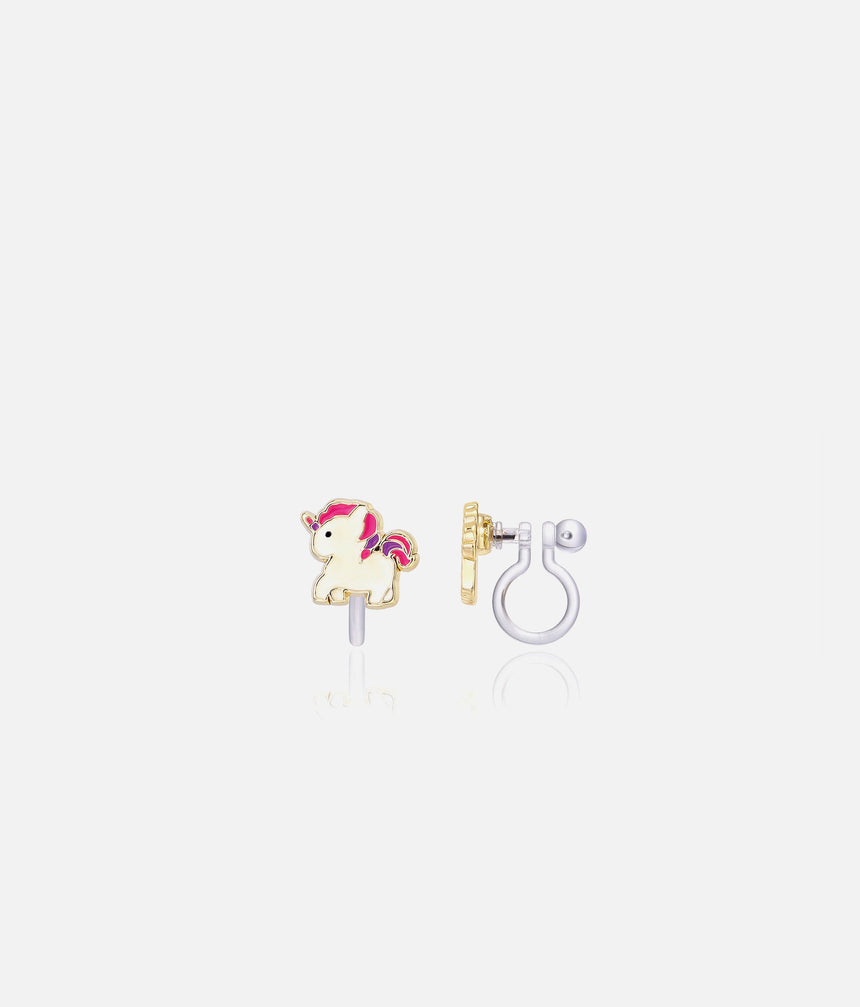 Girls Clip-on Earrings, Magical Unicorn - Cutie