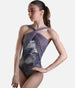 VOILA Halter Dance Leotard with Floral Print, Open Back - DA5126