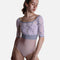 Empire Cut Ballet Leotard with Floral Embroidered Tulle - VITTORIA GL