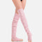 Victoria Cable Knit Stirrup Legwarmers • Pink & Grey - W11008
