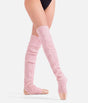 Victoria Cable Knit Stirrup Legwarmers • Pink & Grey - W11008