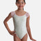 Girls Crushed Velvet Leotard – Pistachio Elegance with Teal Trim - WENDY