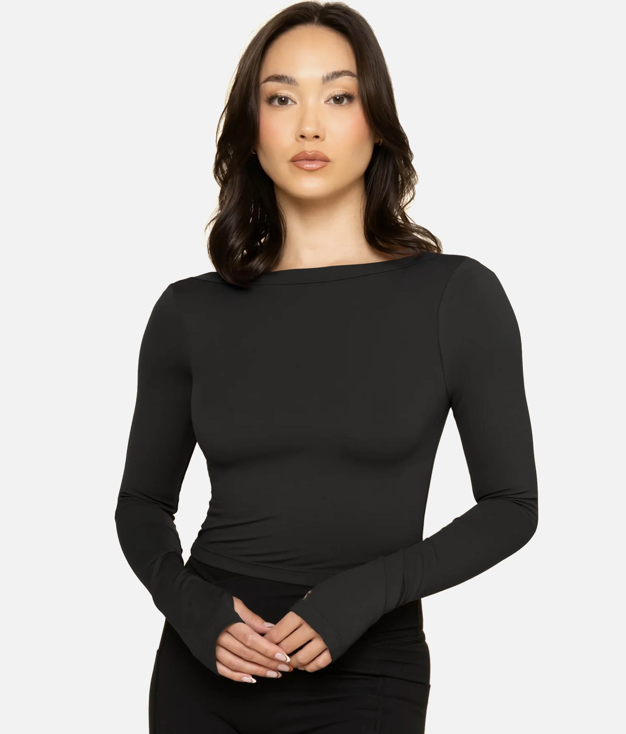 Your Favorite Long Sleeve Reversible Top in Black