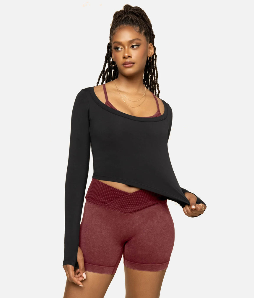 Your Favorite Long Sleeve Reversible Top in Black