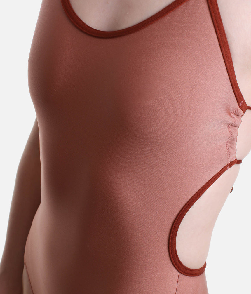 Open Back Ballet Leotard, Halter Style with Side Cut-Outs - KATE