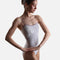 Denise Ballet Leotard • Silver Nylon with Crushed Velvet Bodice