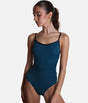 Professional Dance Leotard, Delicate Back Strap & Velvet Trim - HEATHER Zenith