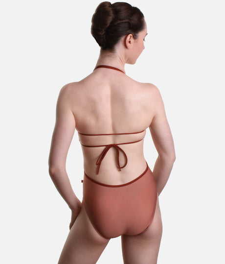 Open Back Ballet Leotard, Halter Style with Side Cut-Outs - KATE
