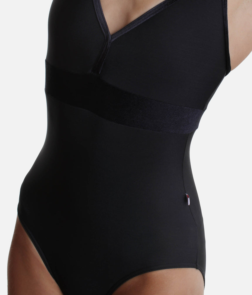Timeless Dance Leotard with Empire Velvet Band, Pro-Grade Fit - ZOE Black