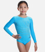 Long Sleeve Gymnastics Leotard, Smooth Velour - 102 TIA