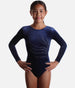 Girl's Smooth Velour Gymnastics Leotard, Long Sleeve Design - Z102