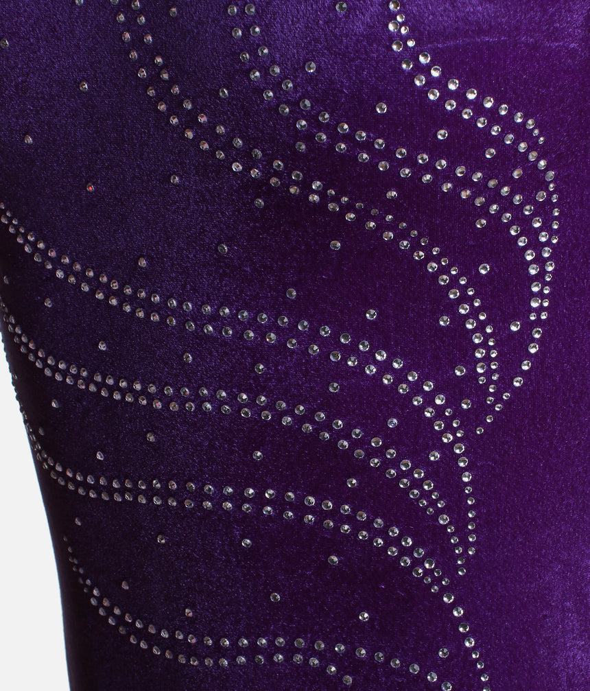 Girl's Smooth Velour Gymnastics Leotard, Long Sleeve Design - Z102