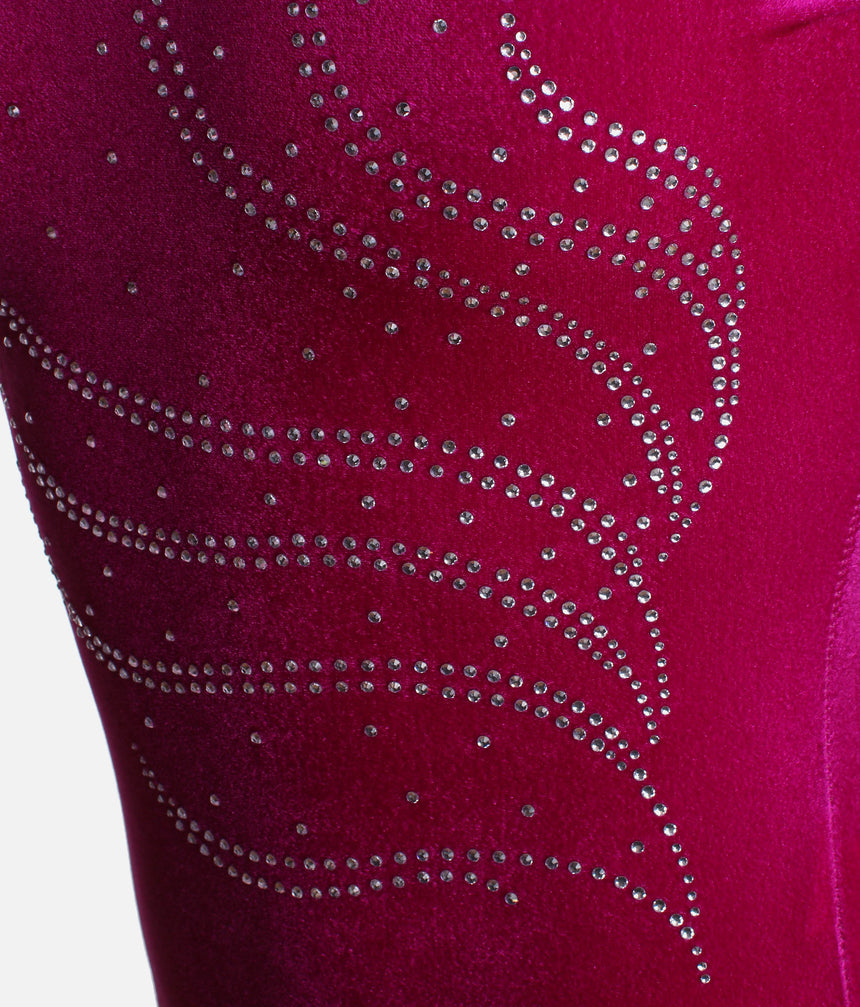 Girl's Smooth Velour Gymnastics Leotard, Long Sleeve Design - Z102