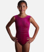 Girls Smooth Velour Gymnastics Leotard with Sleeveless Design - Z103