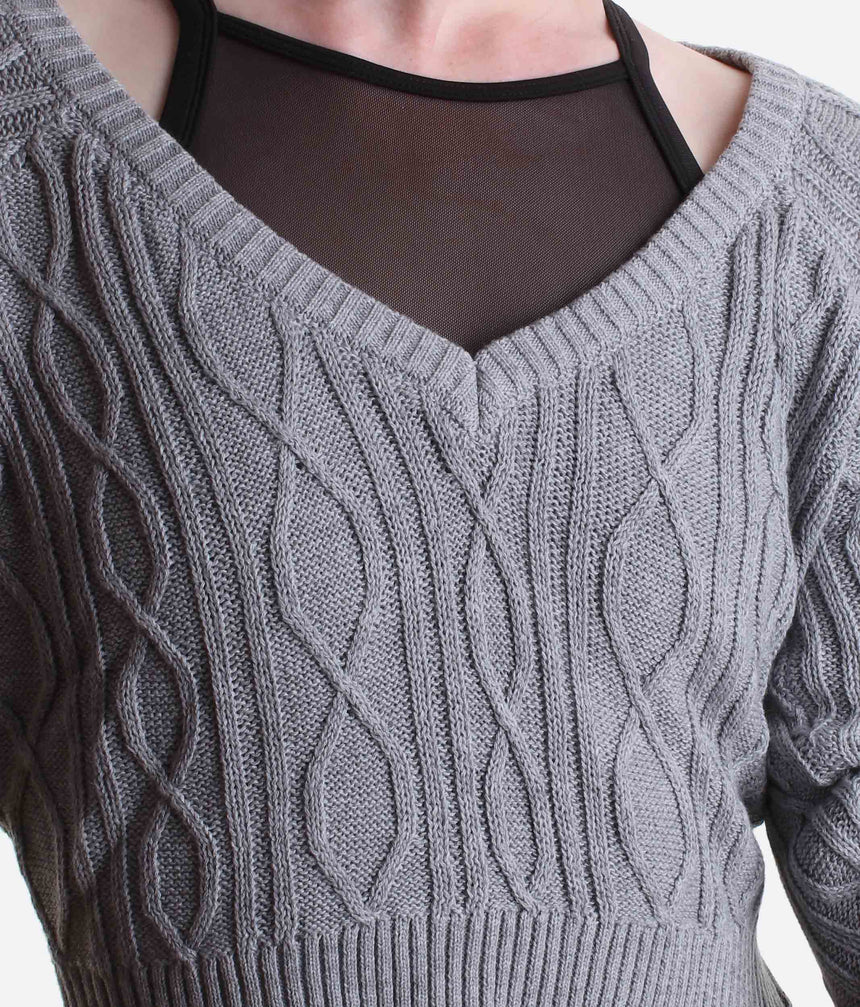 Long Sleeve Ballet Cropped Top, Atiyah Knit Dance Warm-Up Essential - Z30013