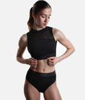 DAKOTA Open Back Dance Crop Top with Mesh Panel - Z30024