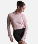 Delilah Ladies’ Cable Knit Ballet Sweater – Pink & Grey - Z30042