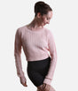 Delilah Ladies’ Cable Knit Ballet Sweater – Pink & Grey - Z30042