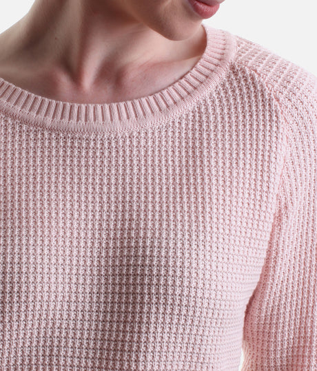 Delilah Ladies’ Cable Knit Ballet Sweater – Pink & Grey - Z30042