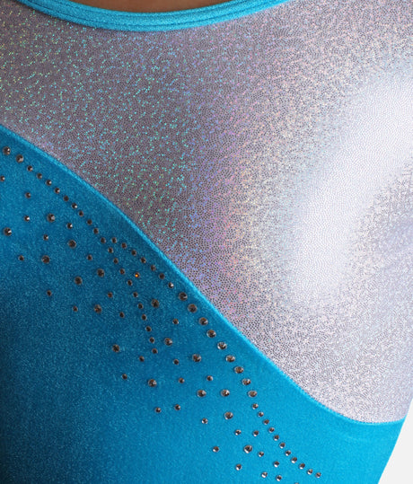 Girls Ombré Long Sleeve Gymnastics Leotard with Rhinestone Design - Z590