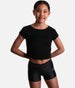 Active Eco Gymnastics Shorts, Black Mid-Rise with Wide Waistband - Z768