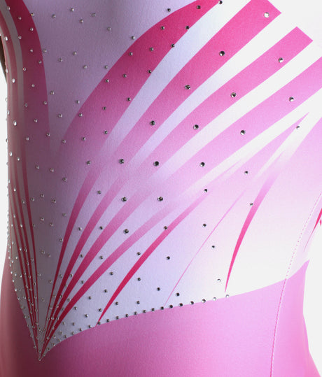 Girls Gymnastics Leotard, Passion Design, Sleeveless with Matt Finish - Z778